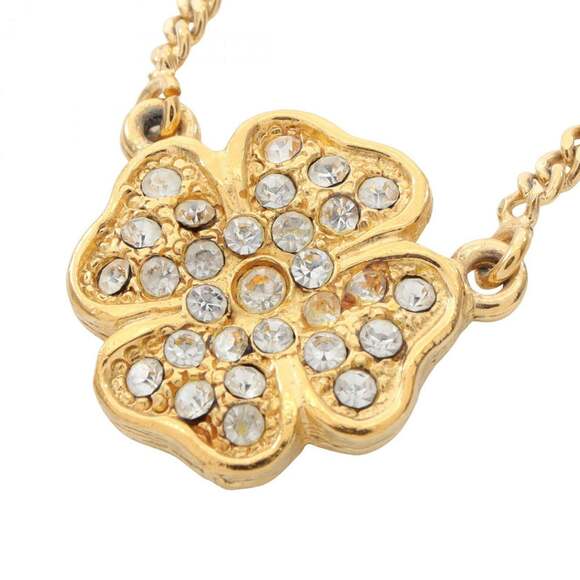 CHANEL Authentic White Logo Necklace